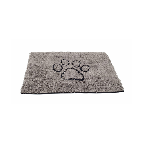 A high-quality image of the Dirty Dog Door Mat in grey, showcasing its colour and design.