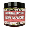 A close-up of Blends for Life - Pancreas Support packaging, highlighting its natural formula for digestive and pancreatic health.