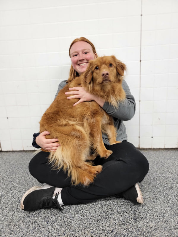 Charlotte, our nurturing Dog Daycare Attendant, ensuring a fun and safe environment for all furry companions with her attentive care and playful interactions