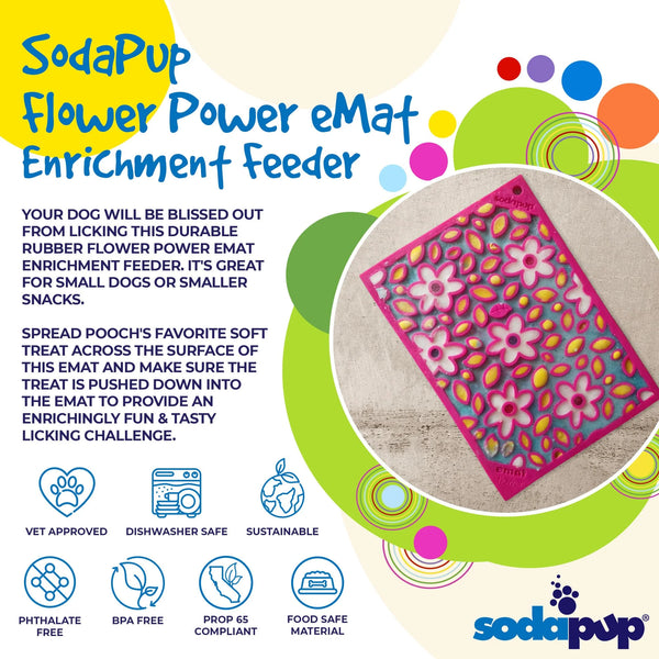 Soda Pup Lick Mat - Pink Flower Power
