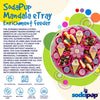 An image of the Soda Pup Mandala Slow Feeder filled with kibble, demonstrating how the intricate mandala design slows down eating, improves digestion, and enriches mealtime for dogs.