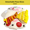 Close-up of detachable pizza slice pieces that add an extra challenge, enhancing mental stimulation and problem-solving skills.