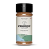 A close-up of Crumps - Chicken Sprinkles packaging, highlighting 100% real chicken, high-protein benefits, and meal-enhancing properties.