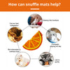 "Dog foraging through the Pawz N Dogz Tangy Orange Snuffle Mat to demonstrate how snuffle mats stimulate mental activity."