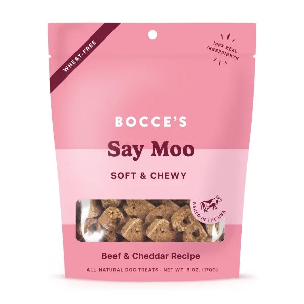 Bocce's Bakery Say Moo treats: A playful and delicious snack for your furry companion's enjoyment.