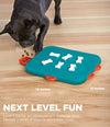 A dog actively engaging with the Dog Casino puzzle toy, demonstrating its ability to reduce boredom and improve focus.