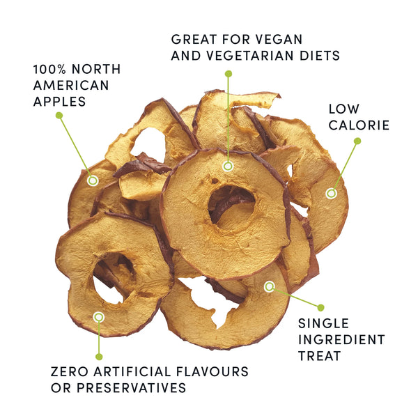 A zoomed-in look at Crumps Apple Bites, showing their soft, chewy texture and natural apple goodness.