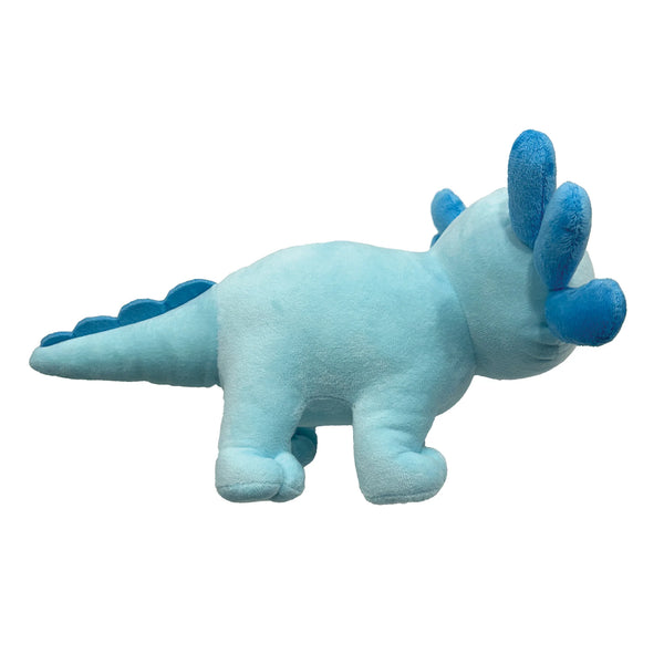 Side profile of the large blue Axolotl Plush showing its soft, squeezable structure, making it perfect for tossing, cuddling, or comforting your pup.
