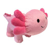 Image of the small pink FouFou Dog Axolotl Plushie designed for puppies and small dogs, made with soft fabric, safe embroidered features, and squeaker for playtime fun.