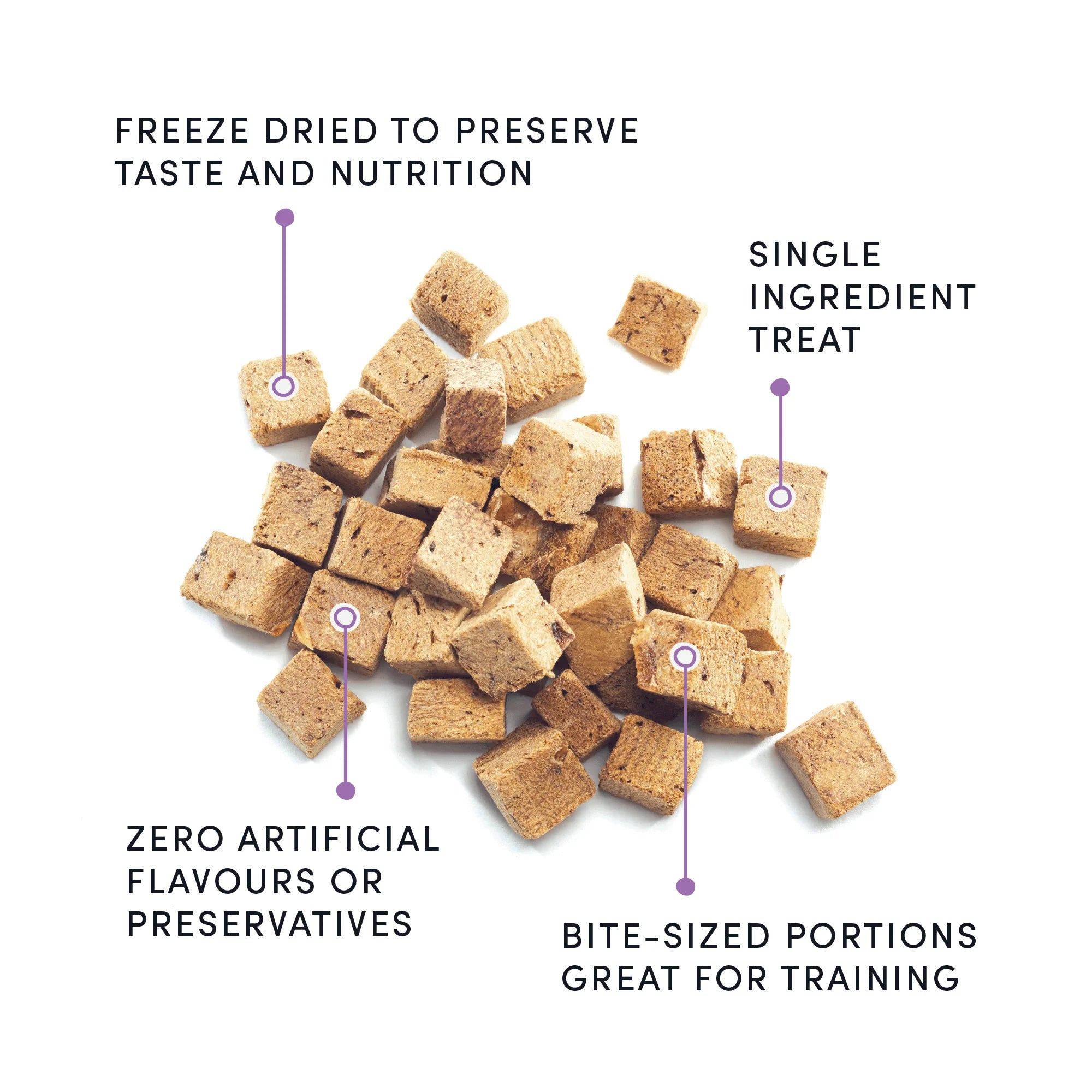 A zoomed-in image of Crumps - Beef Liver Bites, showing the soft, breakable texture perfect for training.