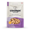A close-up of the Crumps - Beef Liver Bites packaging, highlighting its 100% Canadian beef liver, freeze-dried process, and natural benefits.