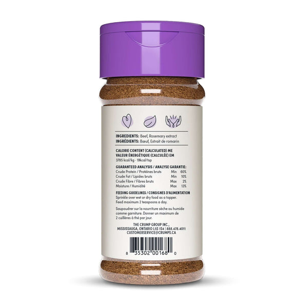 Detailed view of the ingredient list and guaranteed analysis, showcasing the nutrient-rich, all-natural formula.