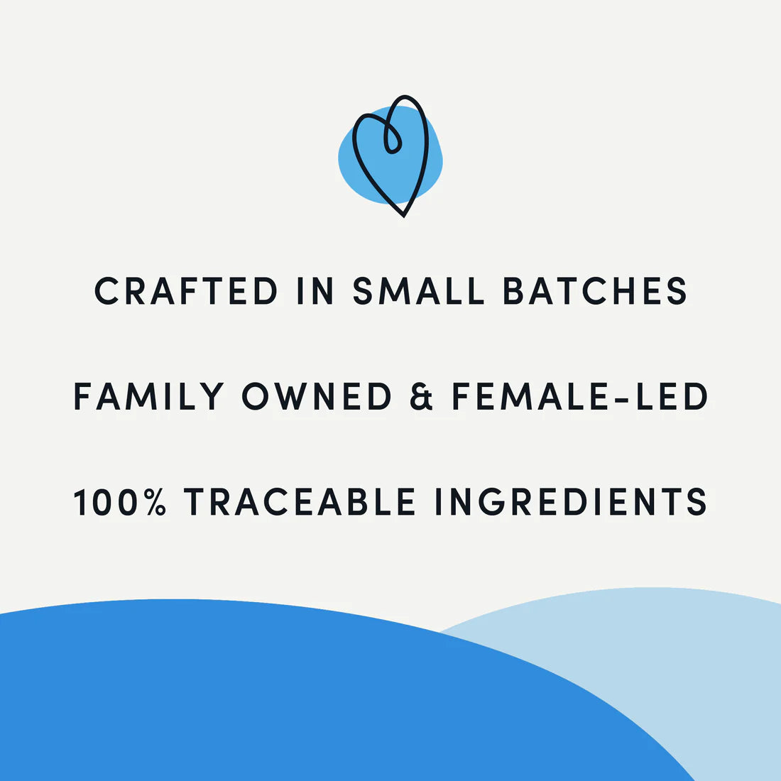 Image emphasizing Crumps' Naturals Beef Lung Tendersticks’ small-batch production, family-owned Canadian company, female-led leadership, and 100% traceable ingredients
