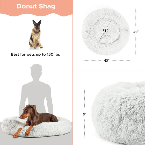 Visual representation of the dimensions for the XL size of the Best Friends by Sheri Calming Donut Dog Bed.