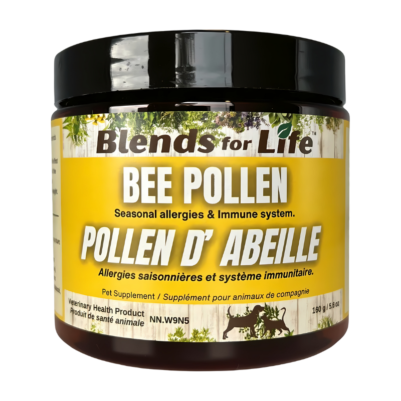 Blends For Life Canadian Bee Pollen is a nutrient-rich, all-natural superfood that supports immune health, digestion, energy levels, and skin health in dogs. This supplement is packed with essential vitamins, minerals, and antioxidants, including quercetin, a natural antihistamine that may help with allergies. Made from pure, high-quality flower pollen, it provides a safe and easy way to boost your pet’s nutrition. Simply sprinkle over meals for enhanced well-being and vitality.