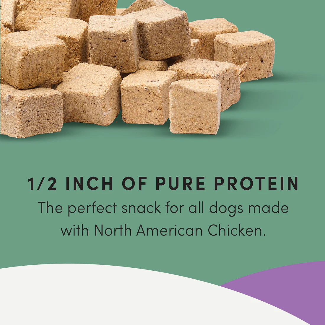 An image showcasing how Crumps' Chicken Bites are ideal for training, rewarding, enrichment, and general snacking for all dog breeds.