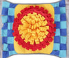 Close-up of the Pawz N Dogz Challenger Bone Snuffle Mat featuring hidden treats within fleece rolls and puzzle pockets to promote slow feeding and mental stimulation.