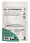 Back view of Crumps Mini Trainers Dog Treats - Chicken with ingredient and nutritional details.