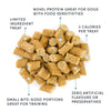 Crumps Mini Trainers Dog Treats - up close, showing bite-sized, low-calorie treats that have an novel protein which are great dog treats for dogs with allergies and food sensitivies