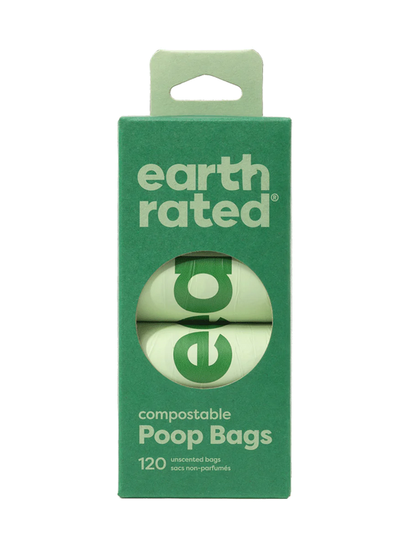 The front of the Earth Rated compostable bags in a box.