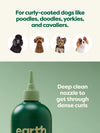 Earth Rated 3 in 1 Shampoo for Curly coated dogs like poodles, doodles, yorkies and cavalier dogs. It's deep clean nozzle get through dense curls.
