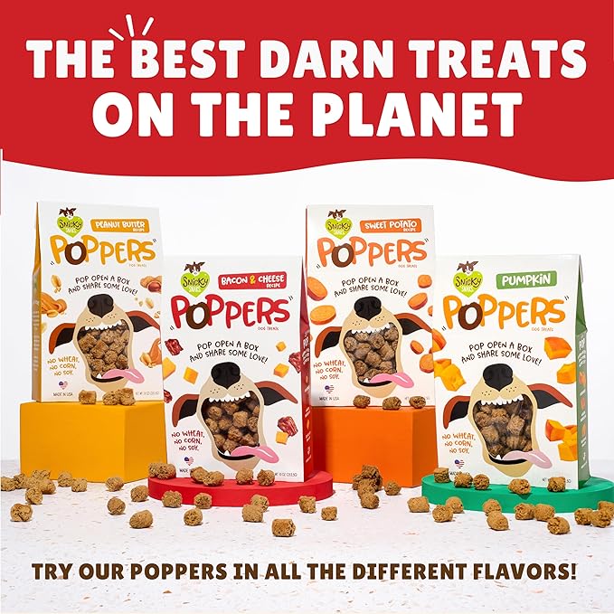 All flavours of Etta Says Snicky Snaks, showcasing the variety of real ingredient-based treats for dogs.