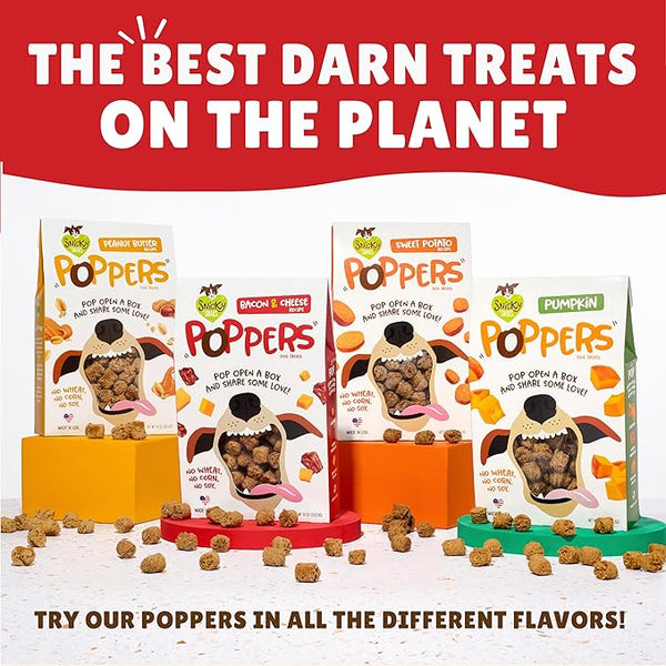 All flavours of Etta Says Snicky Snaks, showcasing the variety of real ingredient-based treats for dogs.