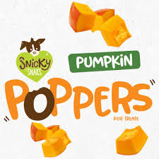 Names of Etta Says Pumpkin Poppers, featuring natural pumpkin-based treats for dogs.