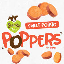 Names of Etta Says Sweet Potato Poppers, showcasing fiber-rich sweet potato treats for dogs.