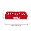 "KONG Day Fill and Freeze Tray with size dimensions highlighted for compatibility with various KONG toys."
