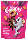 Front view of Fromm Crunchy O's Slammon' Smoked Salmon bag showing smoky salmon treats.