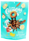 Front view of Fromm Crunchy O's Banana Kablammas bag showing crunchy banana treats.