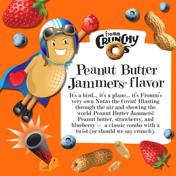 Fromm Crunchy Os Dog Treats Peanut Butter Jammers are Peanut butter, strawberry & blueberry a classic combo with a crunch
