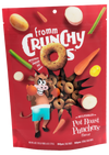 Front view of Fromm Crunchy O's Pot Roast Punchers bag showcasing pot roast-flavored treats.