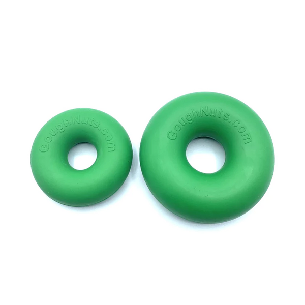 Goughnuts Original Green Ring displayed in two different sizes. Small and Medium