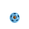 Front view of the Woof Pupsicle in Blue, showcasing its sleek design, twist-open feature, and treat compatibility for interactive play.