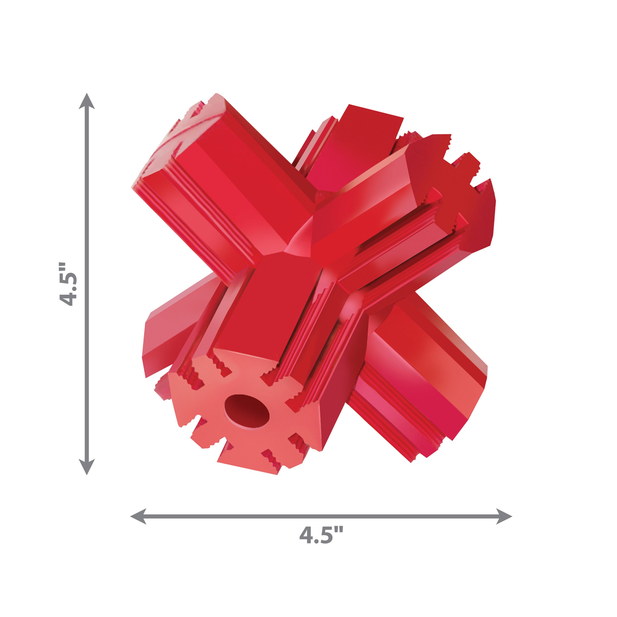 Detailed view of the KONG Jump'N Jack dimensions, perfect for ensuring the right size and fit for your dog’s play and chewing needs.