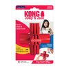 Front view of KONG Jump'N Jack packaging, showcasing the toy’s unique design for dental health, ideal for play and chew sessions.
