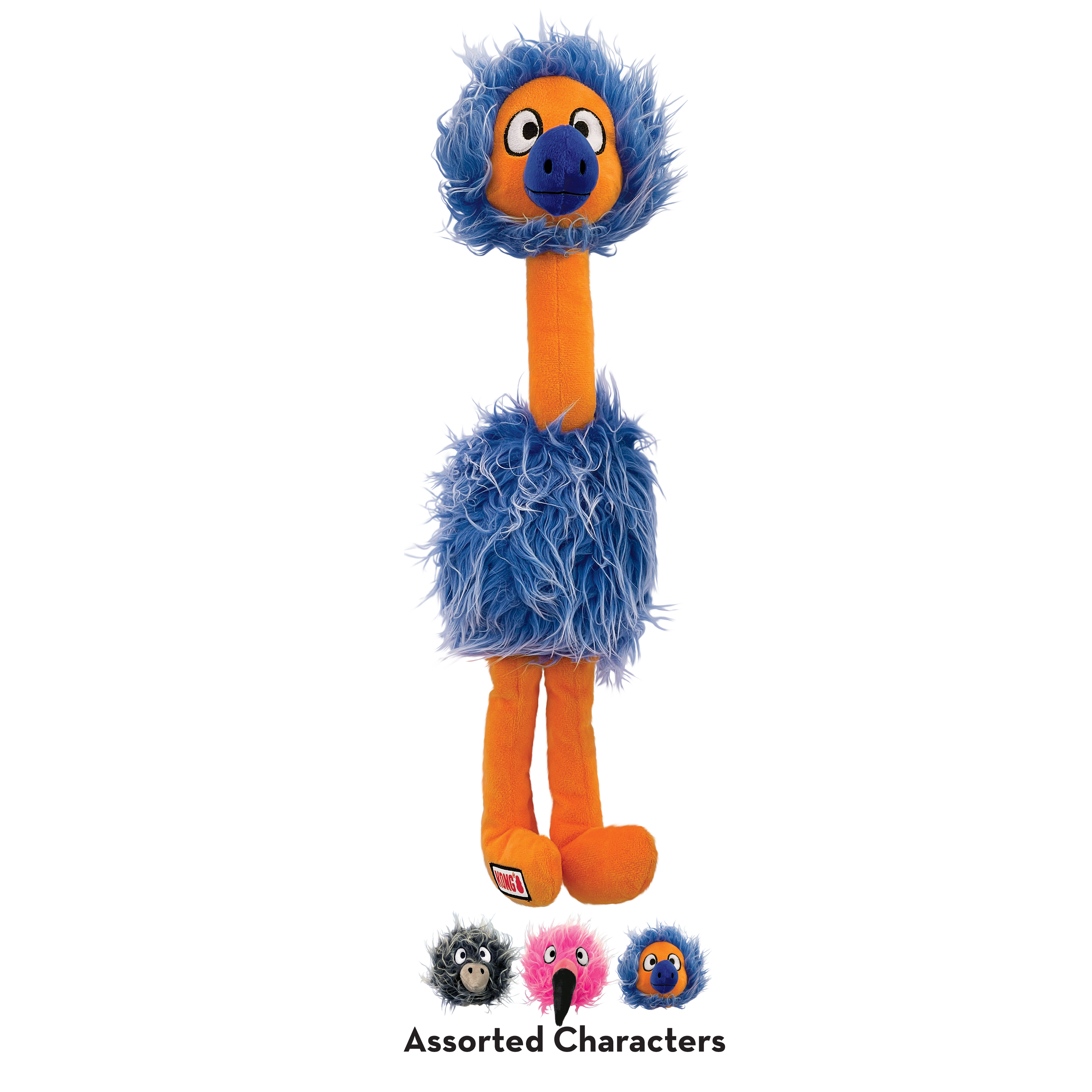 KONG Comfort Jumbo Bird in sleek grey, with long plush material perfect for snuggling and play.