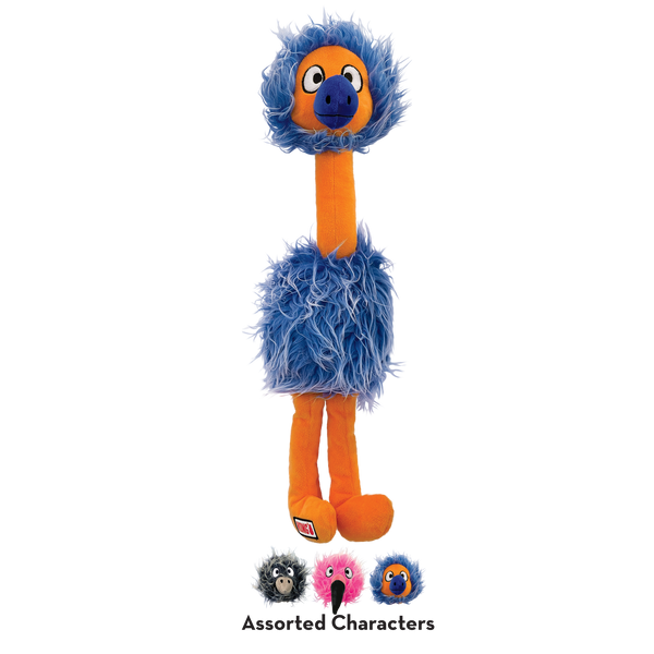 KONG Comfort Jumbo Bird in sleek grey, with long plush material perfect for snuggling and play.