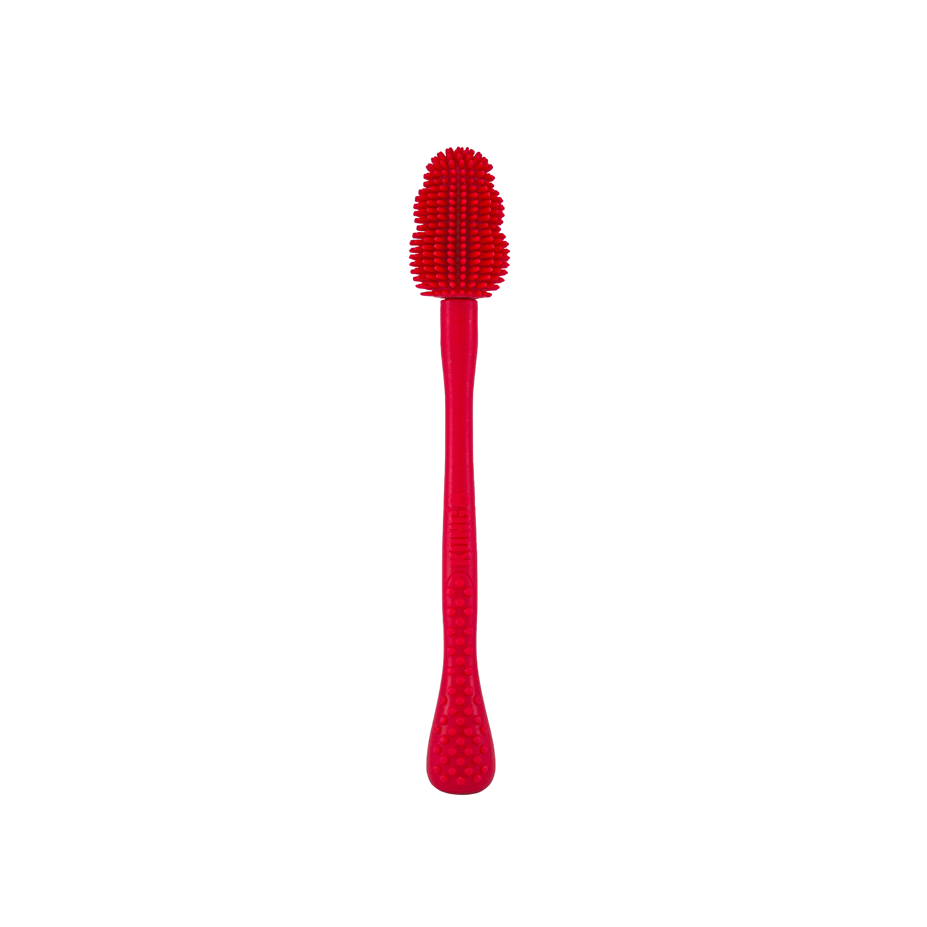 The KONG Brush with flexible, soft bristles designed for cleaning KONG Classic shaped toys.