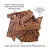 A zoomed-in image of Crumps - Lamb Chops, showing the baked lamb lung strips, soft texture, and breakability for easy feeding.