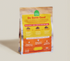 Image showing the back of the Open Farm Epic Blend Chicken bag, displaying nutritional information, ingredient transparency, and feeding guidelines for health-conscious dog owners.