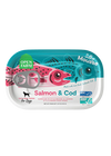 Front view of Open Farm Salmon & Cod Topper, highlighting fresh, MSC & ASC-certified Icelandic salmon and cod.