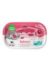 Front view of Open Farm Salmon Topper, featuring 96% fresh ASC-certified salmon and human-grade ingredients for enhanced dog nutrition.