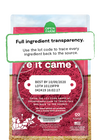 A close-up image of the transparency promise on the back of the bag, showcasing Open Farm's commitment to responsible sourcing and ingredient integrity.