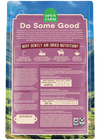 Back view of Open Farm Air-Dried Pollock & Lamb Dog Food bag, showing the detailed ingredient list and nutritional benefits for transparency and quality assurance.