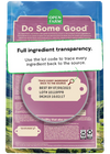 Image of the back of the Open Farm Air-Dried Pollock & Lamb Dog Food bag, displaying the brand's commitment to transparency with a clear list of high-quality, GMO-free ingredients.