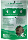 Back of Open Farm Be Good Bites Turkey Recipe showing ingredient list and feeding guide