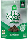 Front view of Open Farm Be Good Bites Turkey Recipe Dog Treats in recyclable packaging